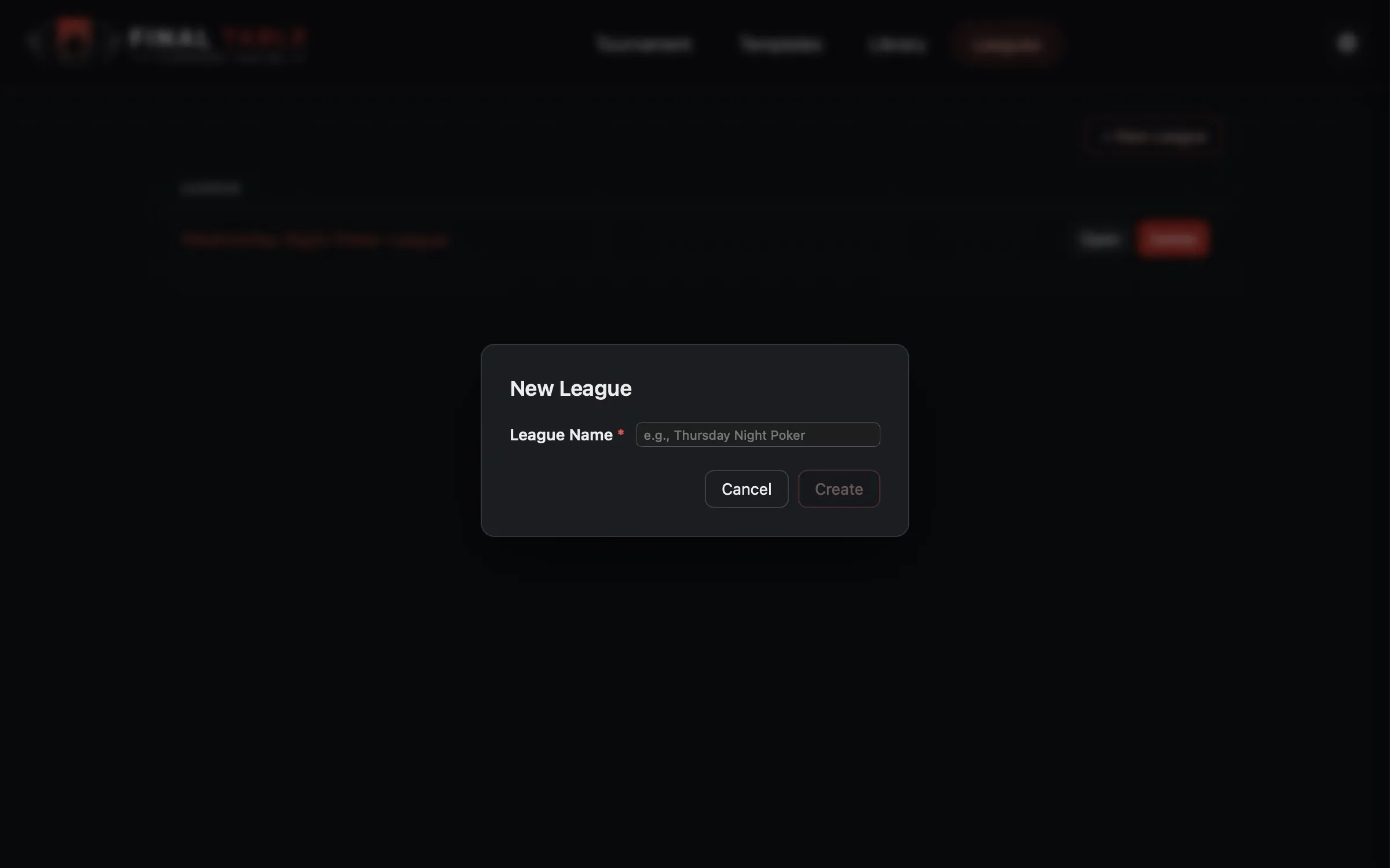 New League Creation