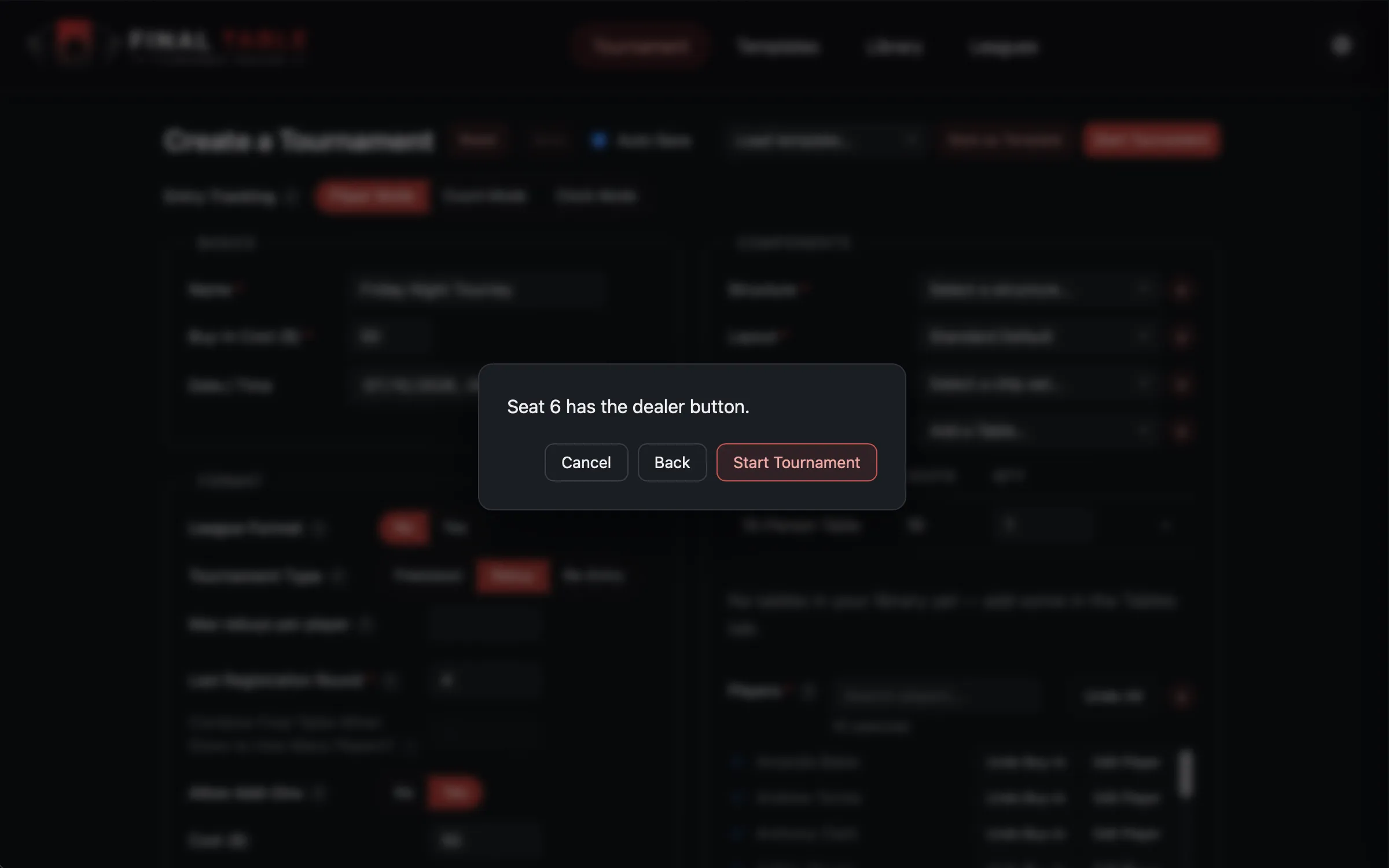 Live Tournament Auto Assign Dealer Button